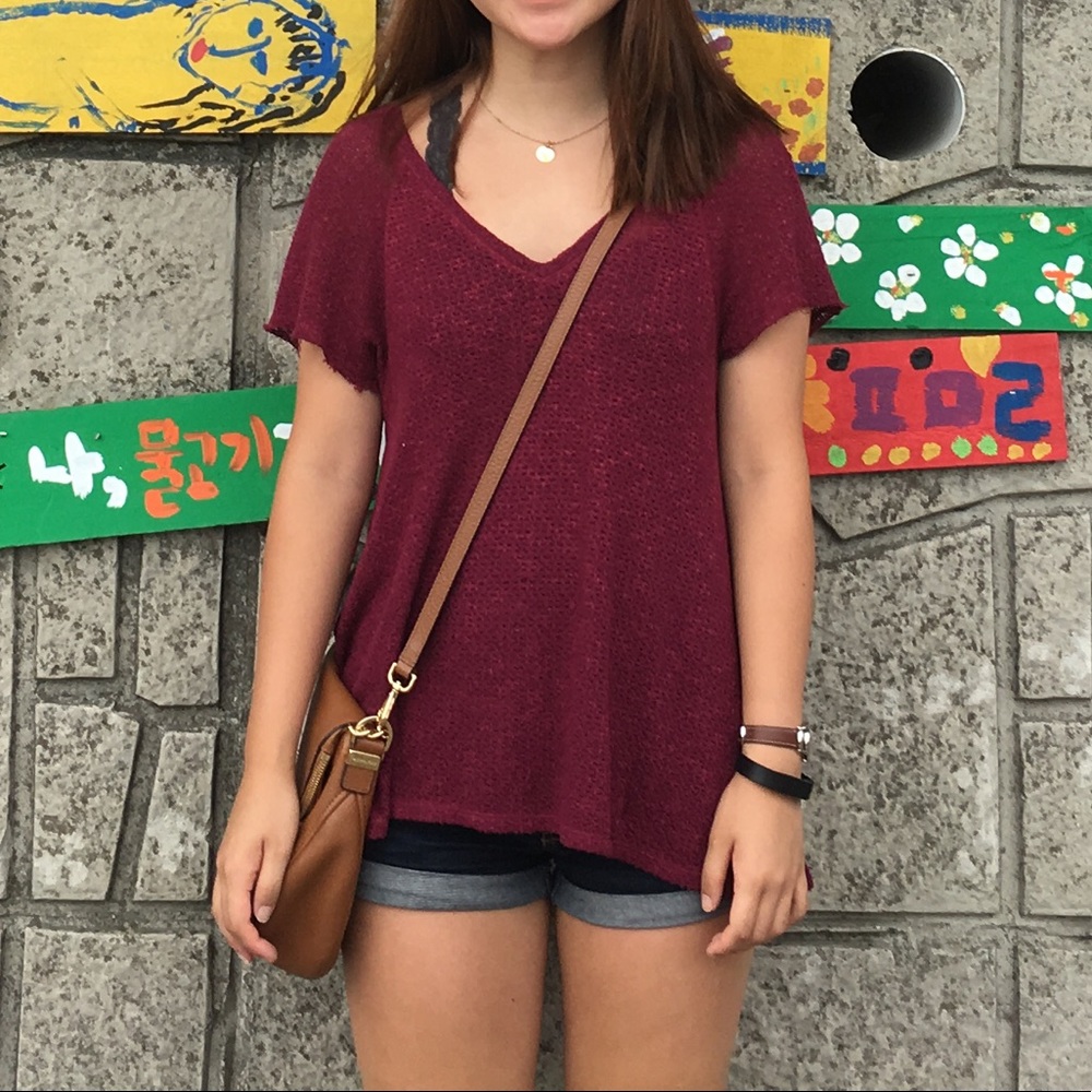 marron knit t-shirt